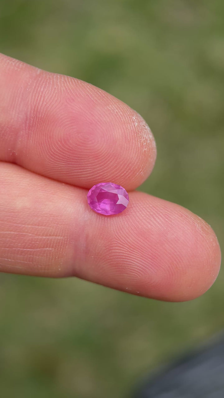 1.08CT Sapphire: Hot Pink Opalescent Precision Oval Mixed Cut
