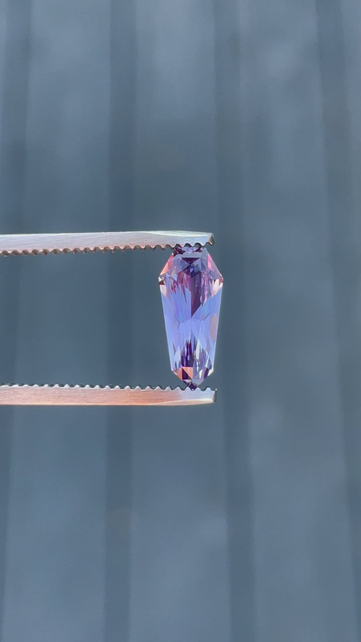 2.03CT Sapphire: Violet Purple Precision Custom Elongated Shield Cut