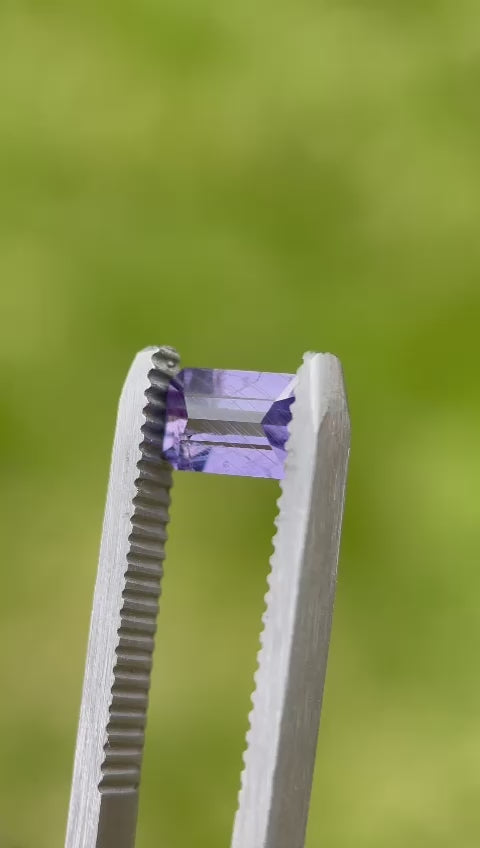 1.37CT Sapphire: Purple Custom Modified Convex Emerald Cut