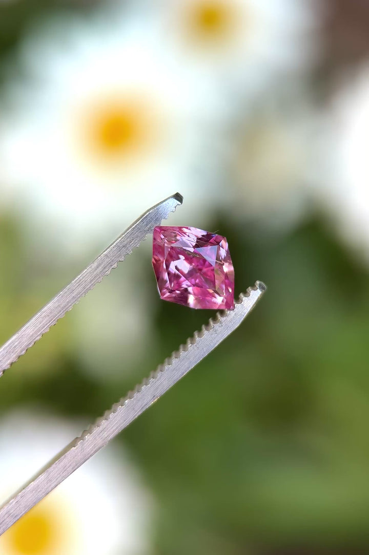 2.06CT Sapphire: Vibrant Strawberry Pink Precision Custom Rhombus Kite Brilliant Cut