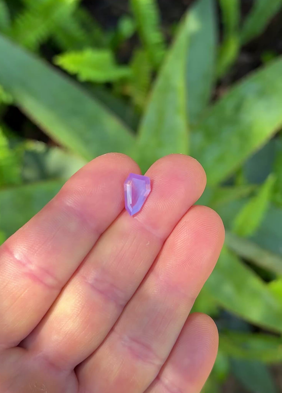 3.00CT Sapphire: Opalescent Bubblegum Pink Custom Elongated Shield Step Cut