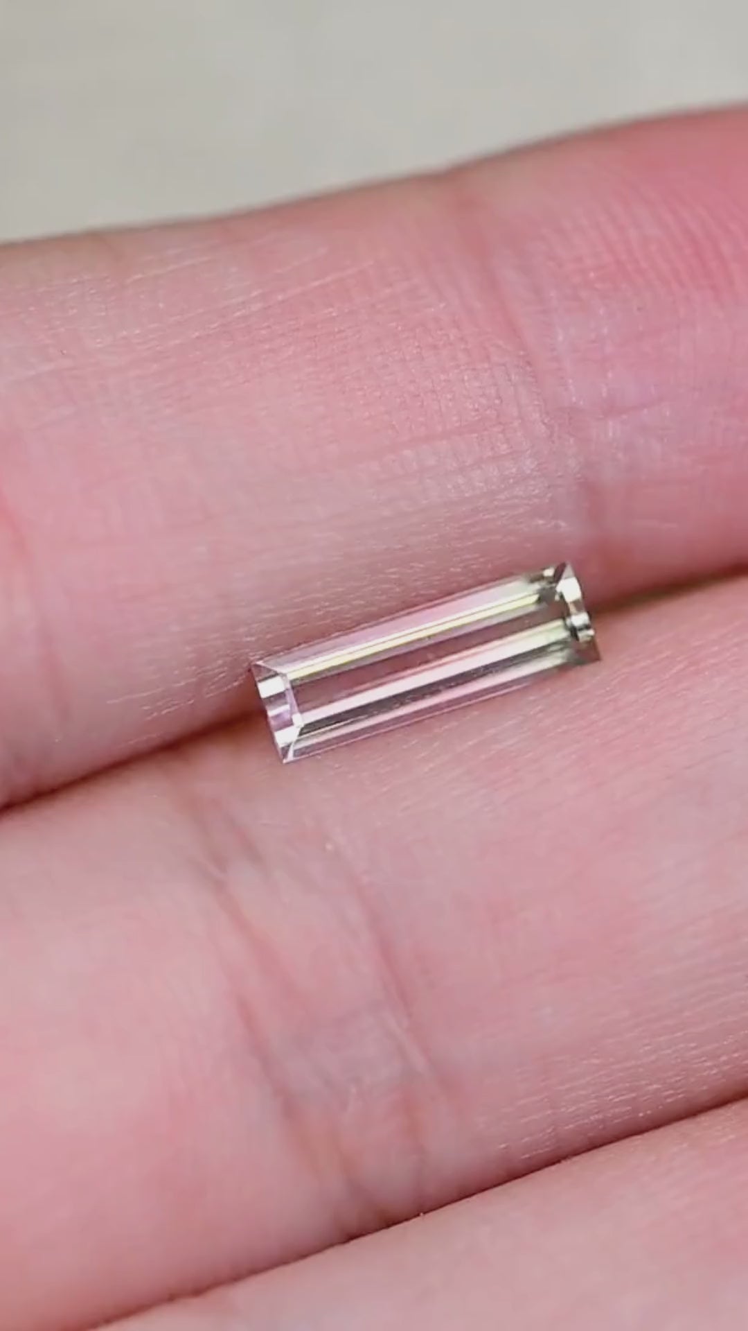 1.06CT Tourmaline: Bi Color Watermelon Pastel Green Pink Precision Elongated Emerald Cut