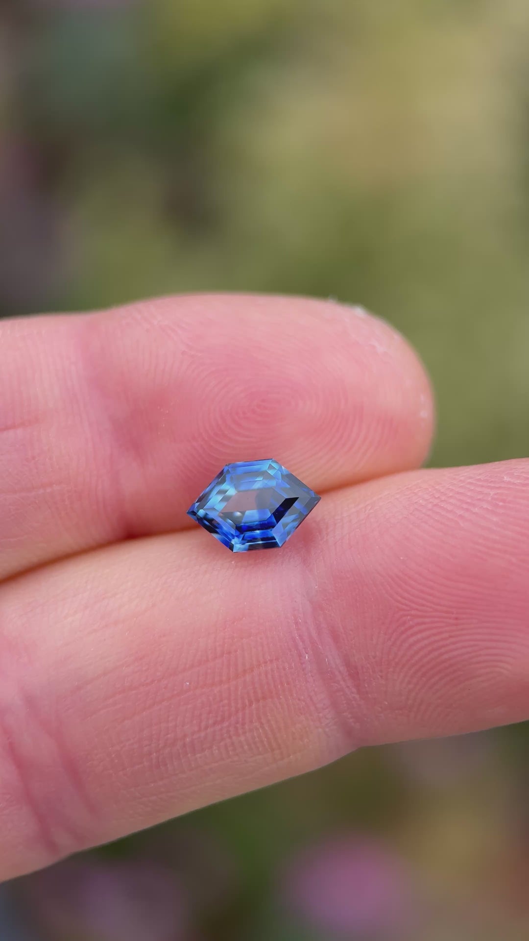 2.03CT Sapphire: Royal Blue Parti Precision Custom Elongated Hexagon Step Cut