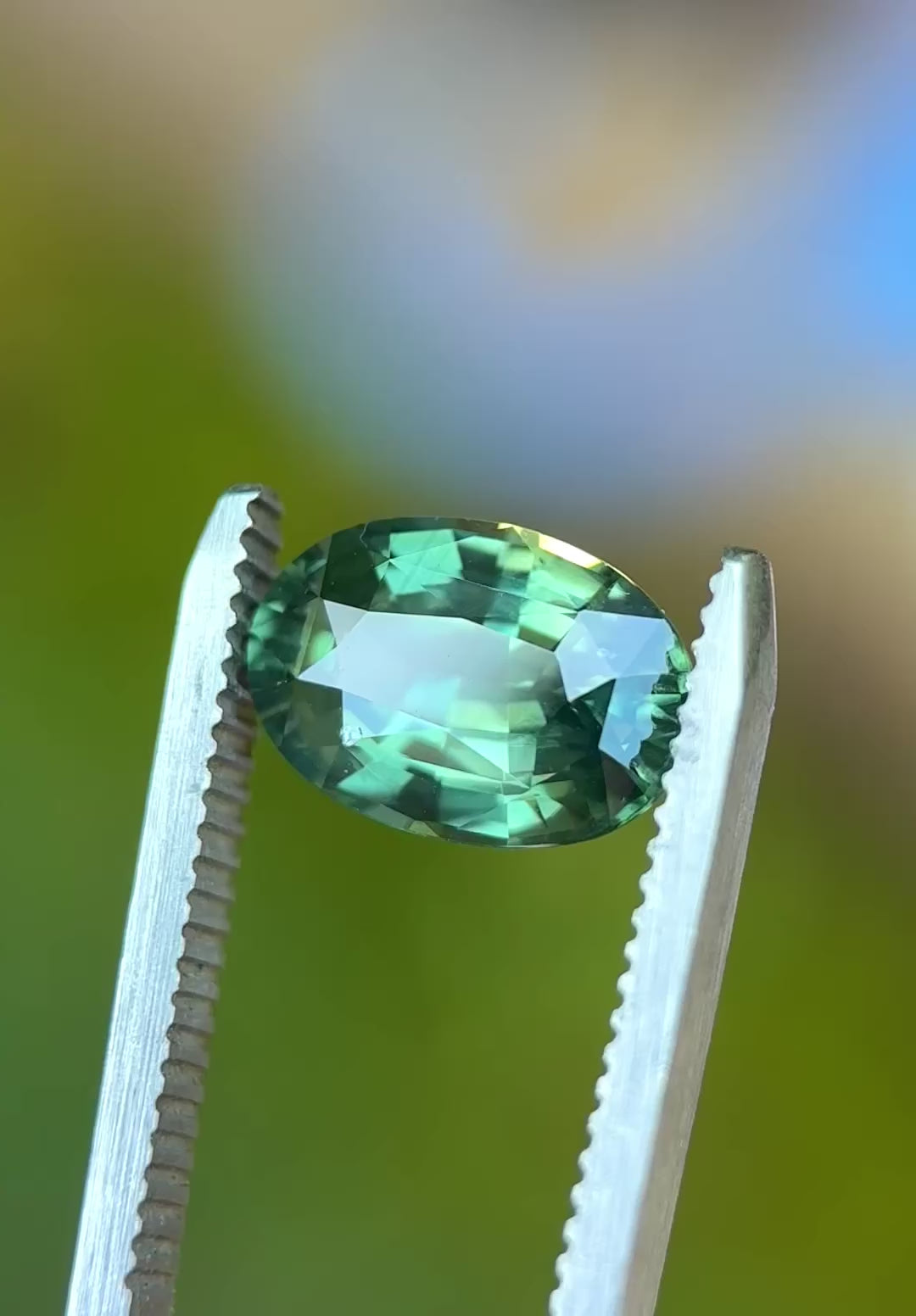 4.58CT Sapphire: Mossy Lagoon Green Precision Custom Oval Mix Cut