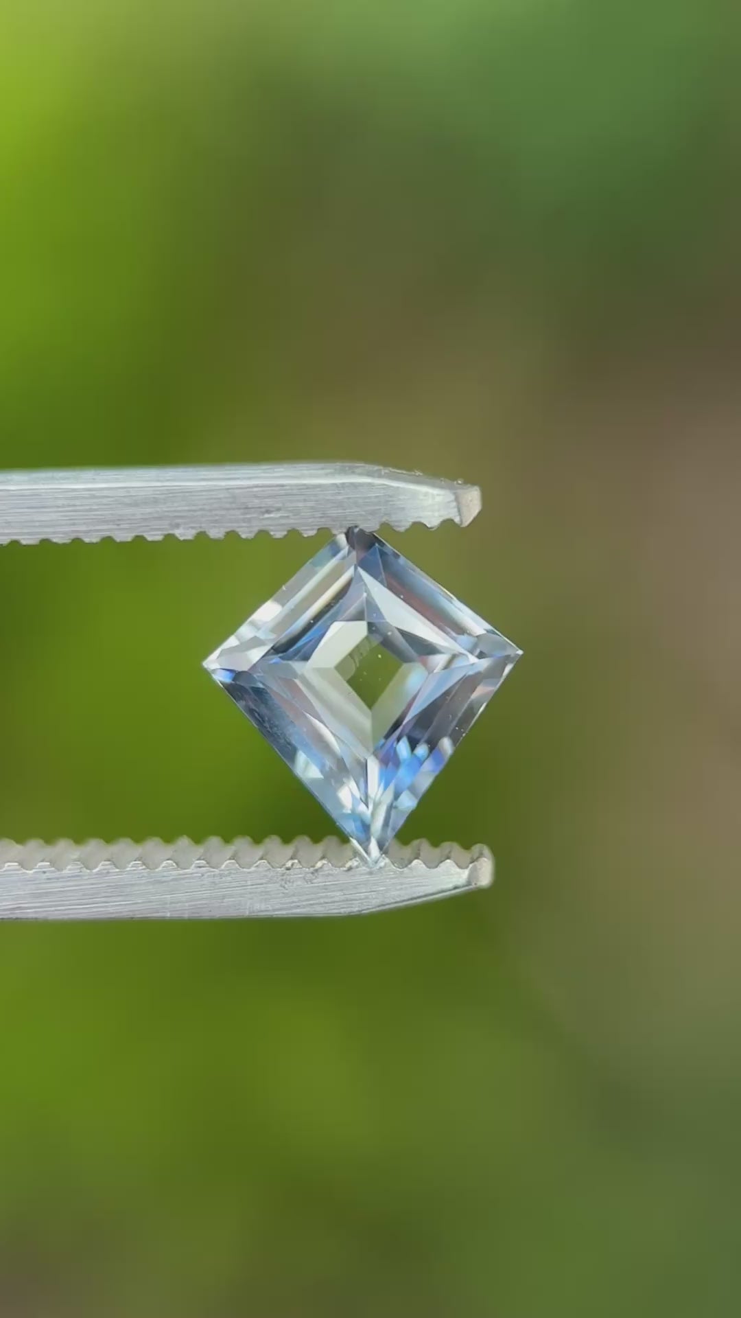 2.07CT Sapphire: Faint Yellow Colorless Blue Parti Antique Style Open Culet Kite Step Cut