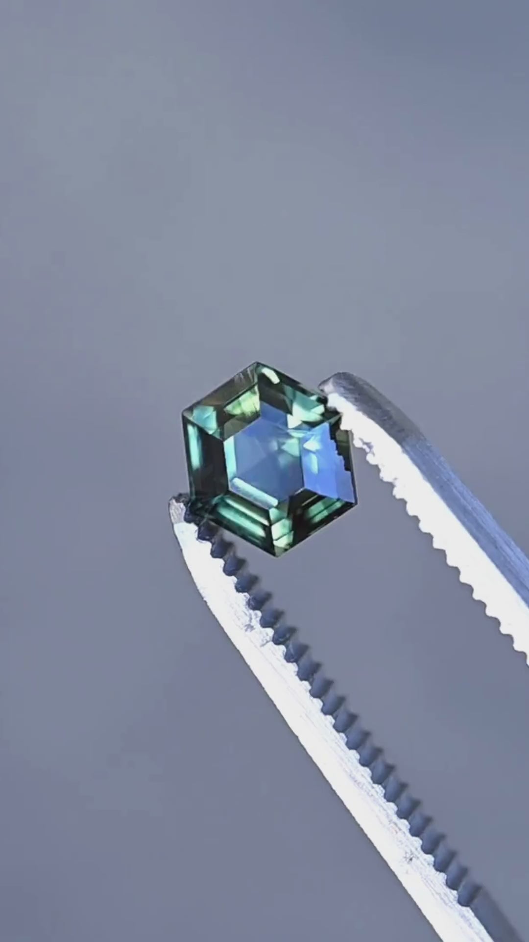 2.06CT Sapphire: Teal Forest Green Custom Hexagonal Step Cut