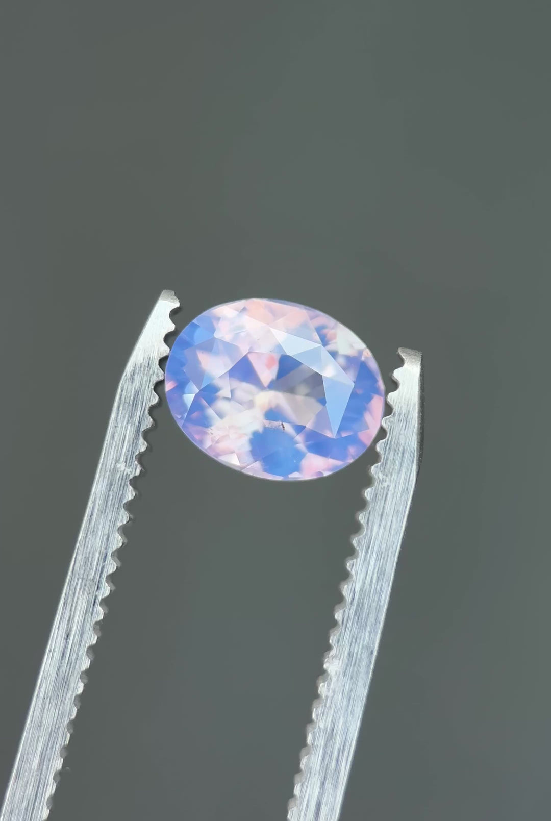 1.53CT Sapphire: Opalescent Purplish Violet Precision Oval Mix Cut