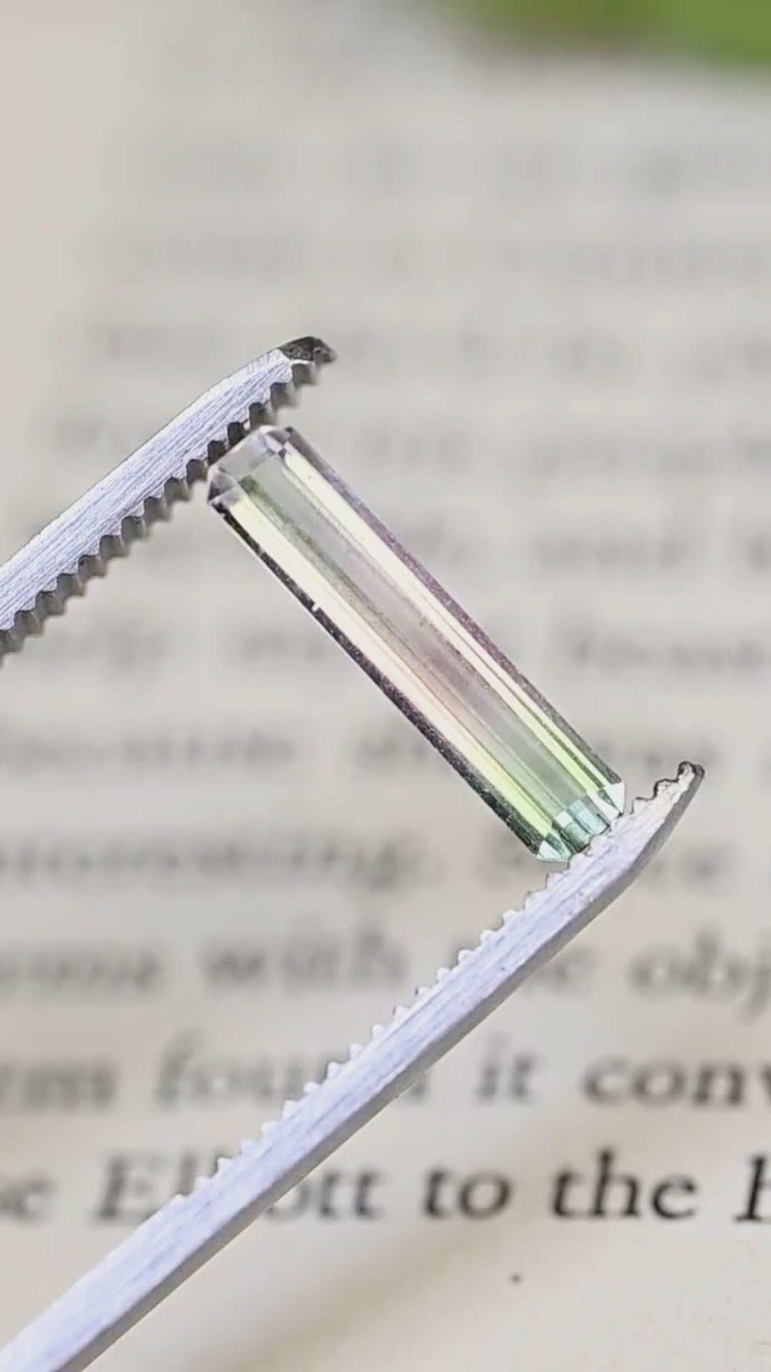 1.58CT Tourmaline: Bi Color Watermelon Pastel Green Pink Precision Elongated Emerald Cut