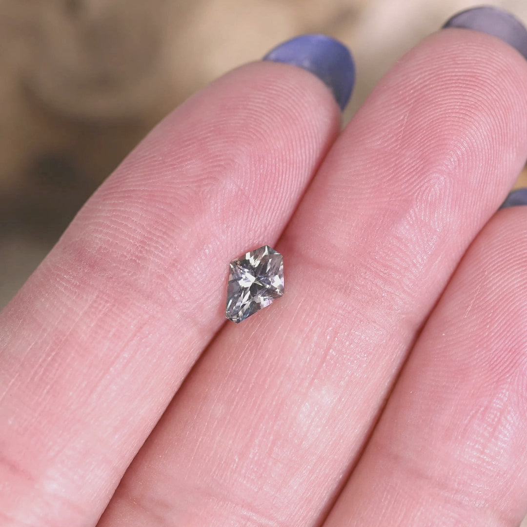 0.64CT Sapphire: Teal Blue Gray Modified Kite Cut