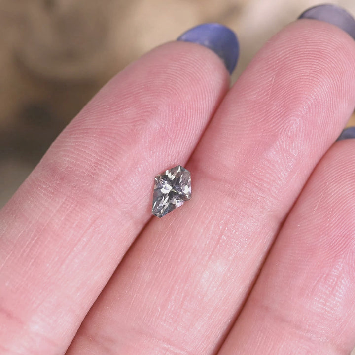 0.64CT Sapphire: Teal Blue Gray Modified Kite Cut