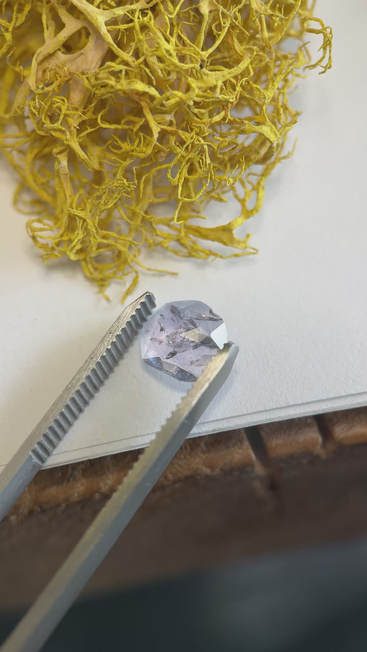 1.55CT Sapphire: Lavender Blue Low Profile Rose Cut