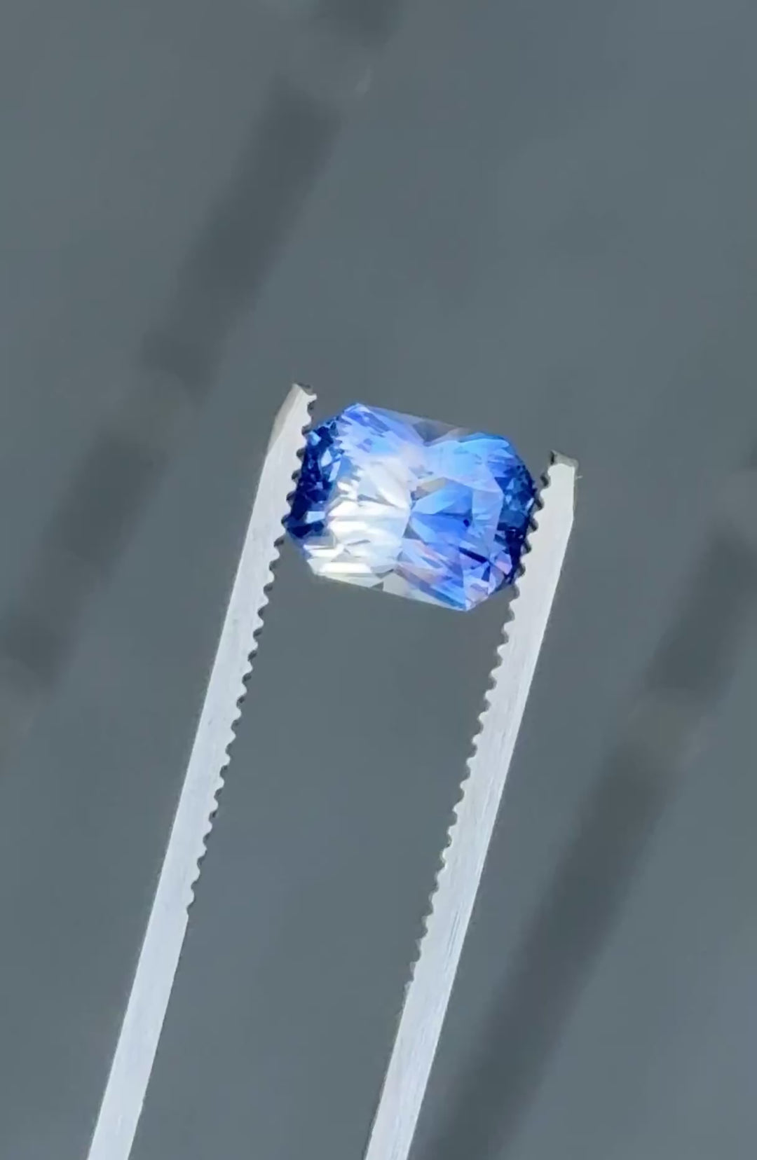 3.05CT Sapphire: Blue And Colorless Parti Precision Custom Radiant Cut