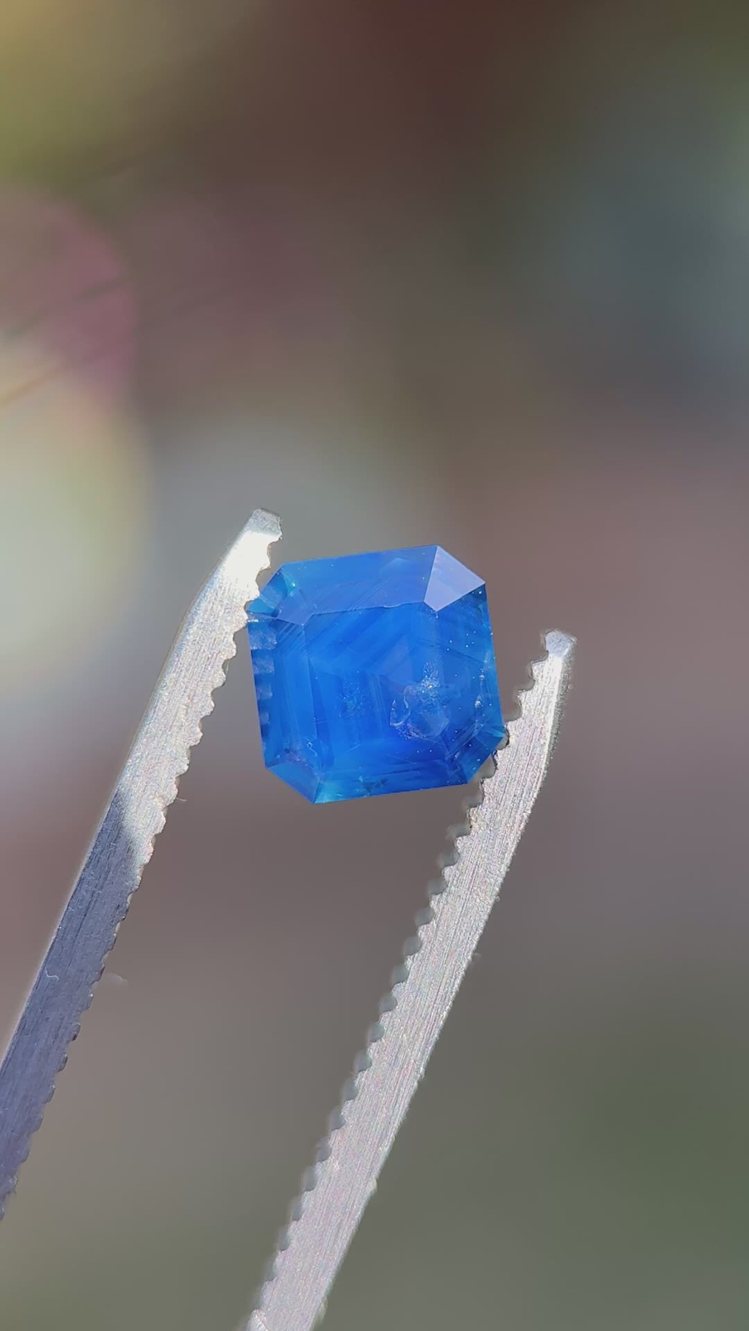 1.41CT Sapphire: Opalescent Deep Royal Blue Banded Precision Asscher Cut