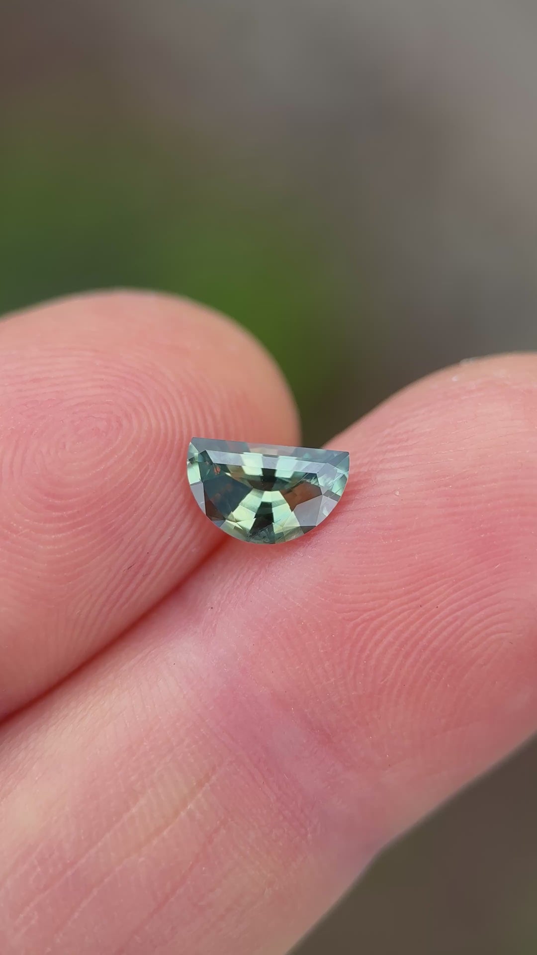 1.00CT Sapphire: Green Custom Half Moon