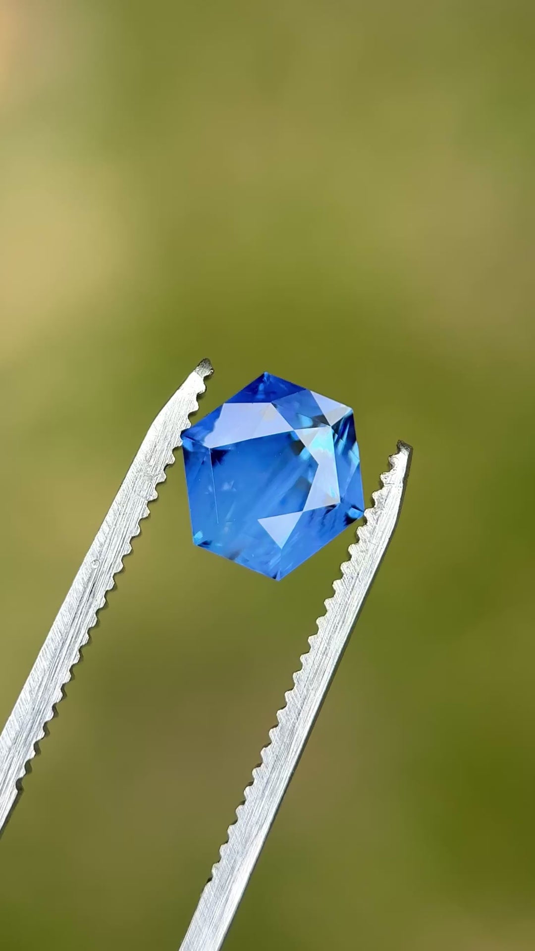 3.09CT Sapphire: Opalescent Royal Blue Precision Custom Hexagonal Mix Cut