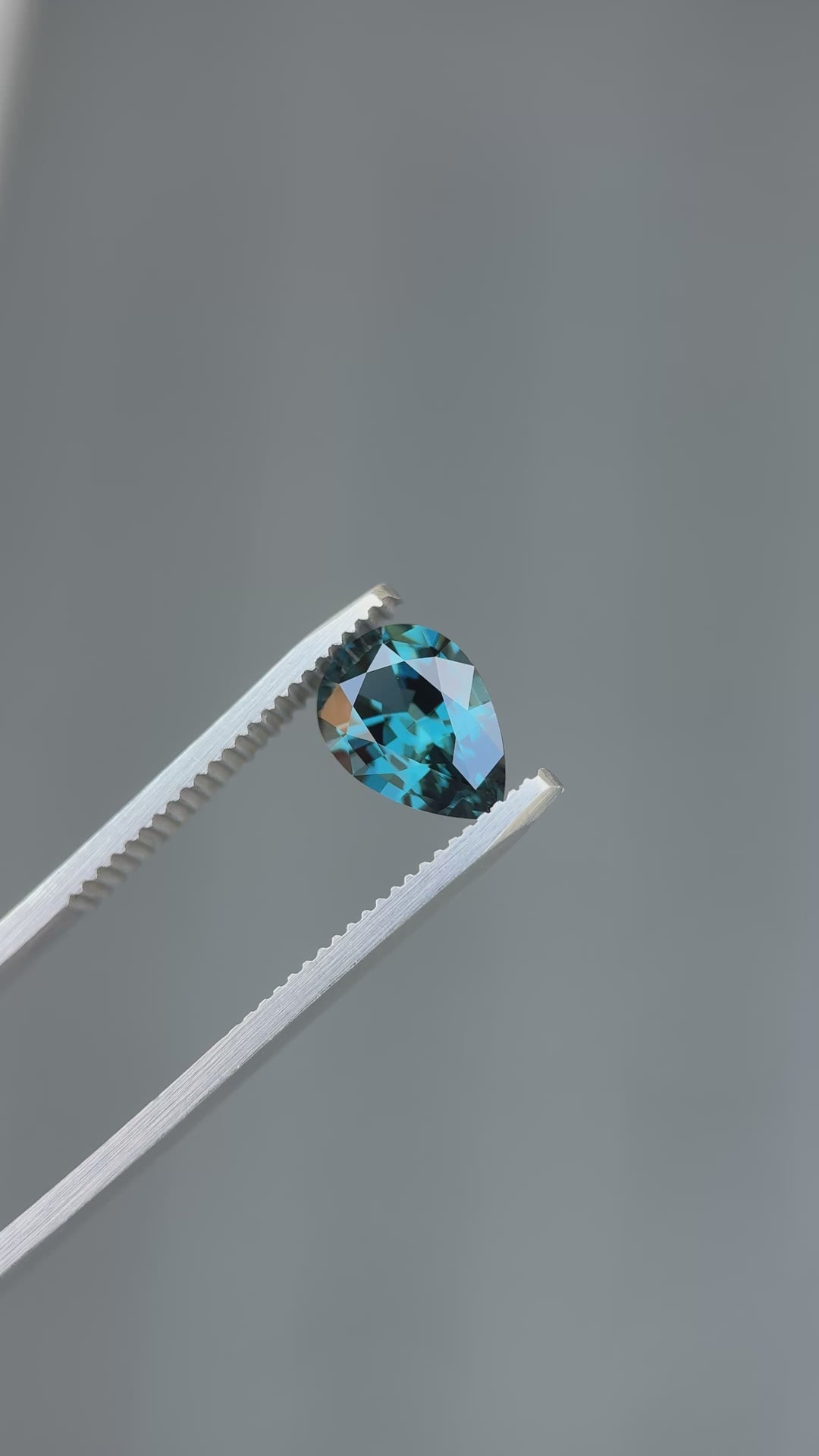2.47CT Spinel: Deep Oceanic Greenish Purplish Blue Color Shift Precision Pear Mixed Cut tweezer video