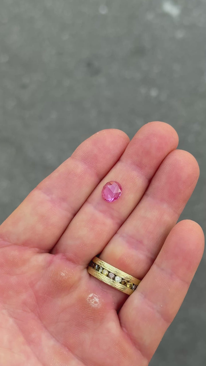 1.93CT Sapphire: Vivid Hot Pink Precision Oval Rose Cut