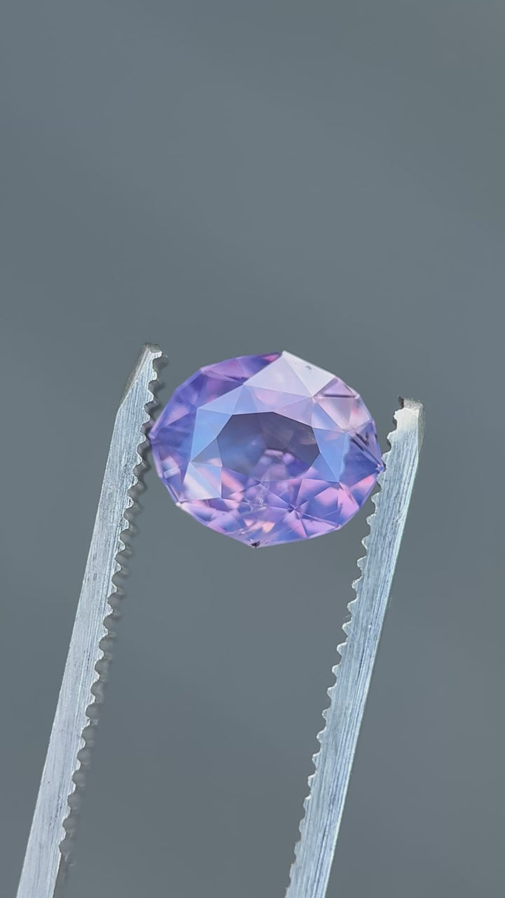 2.52CT Sapphire: Opalescent Purple Pink Precision Oval Mix Cut