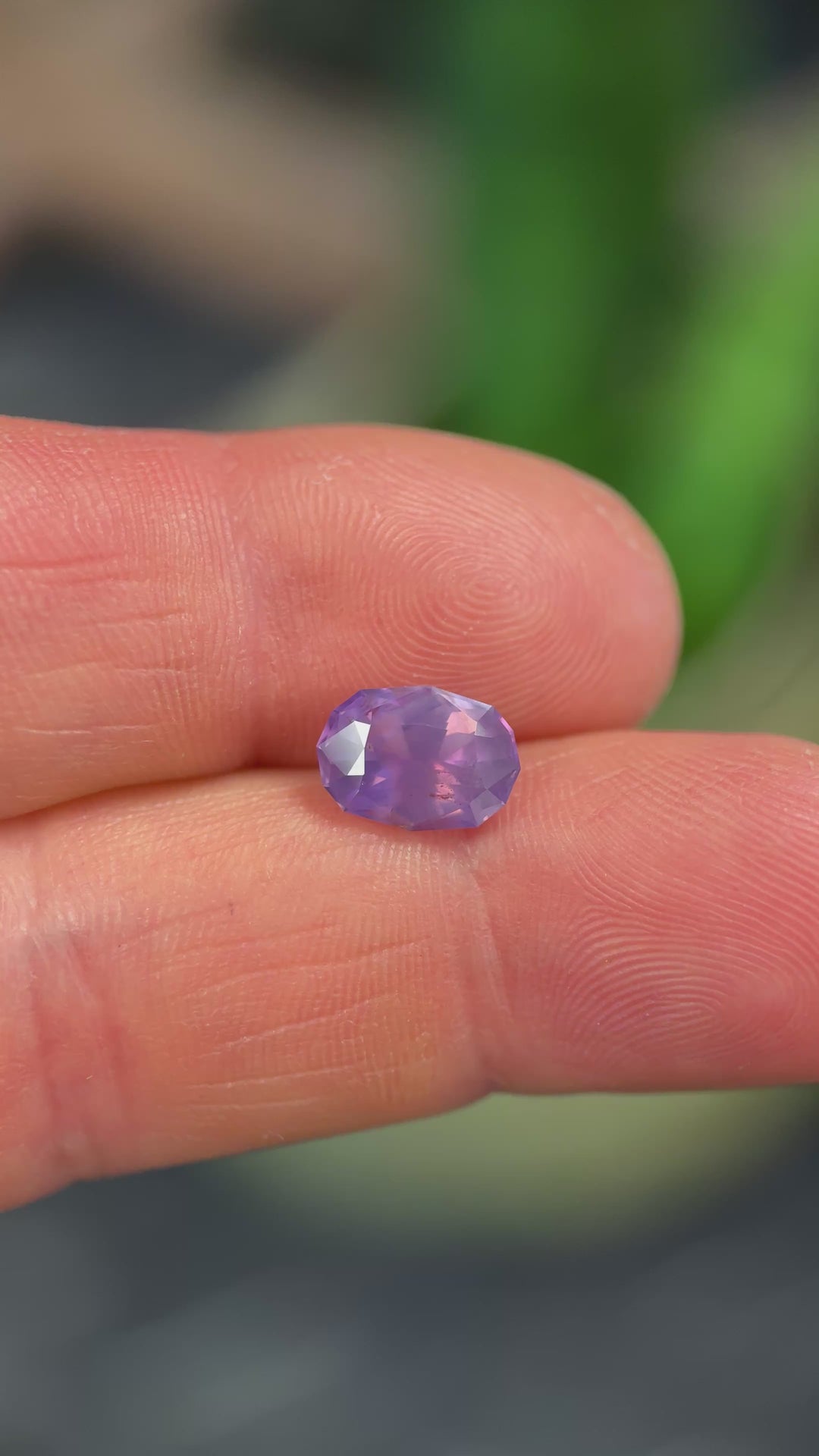 2.75CT Sapphire: Opalescent Purple Precision Custom Geometric Oval Brilliant Cut