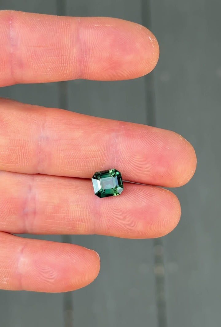 Hand Video of a 4.02CT Madagascar Teal Sapphire – Precision Emerald Cut