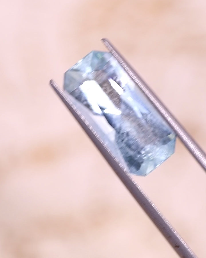 5.04CT Aquamarine: Mint Blue Custom Radiant Cut