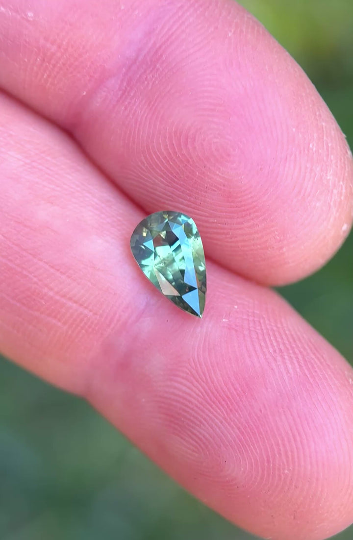 2.07CT Sapphire: Opalescent Teal Blue Green Precision Pear Mix Cut