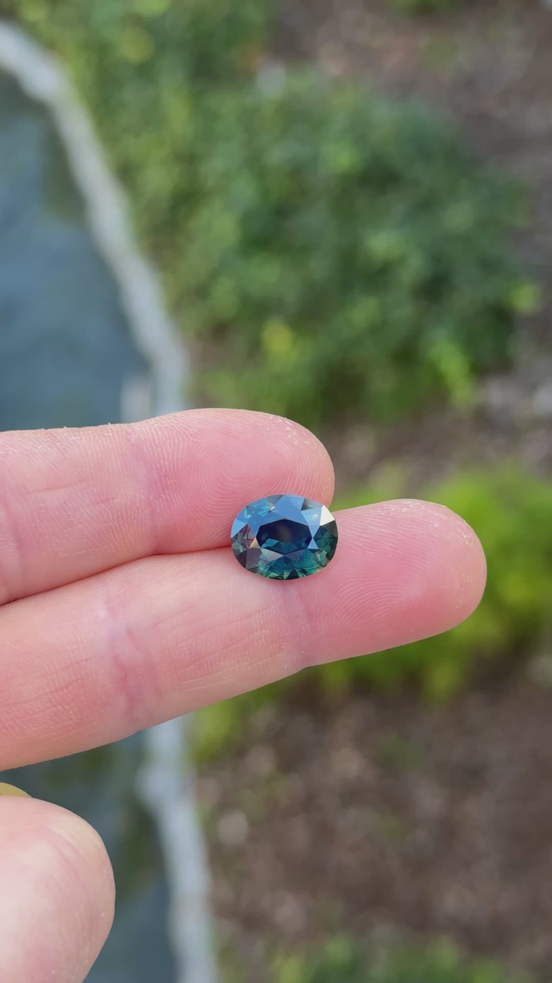 5.71CT Sapphire: Vibrant Teal Blue Green Custom Antique Style Oval Modified Brilliant Cut