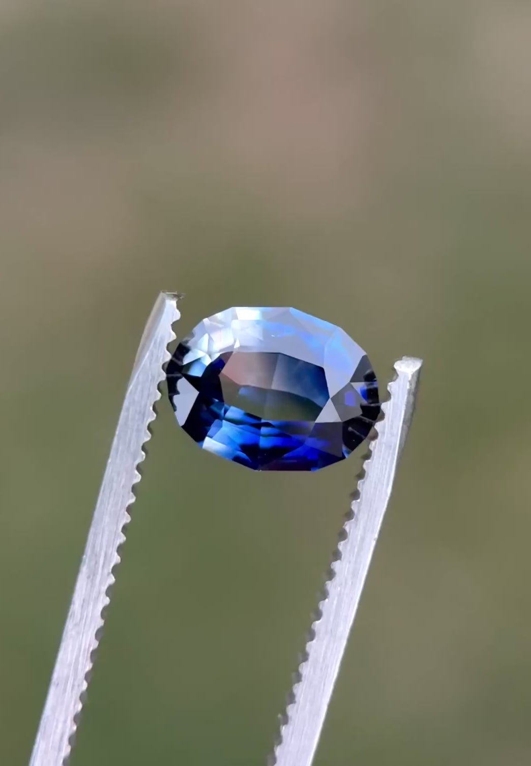 1.65CT Sapphire: Denim Blue Colorless Parti Precision Oval Mix Cut