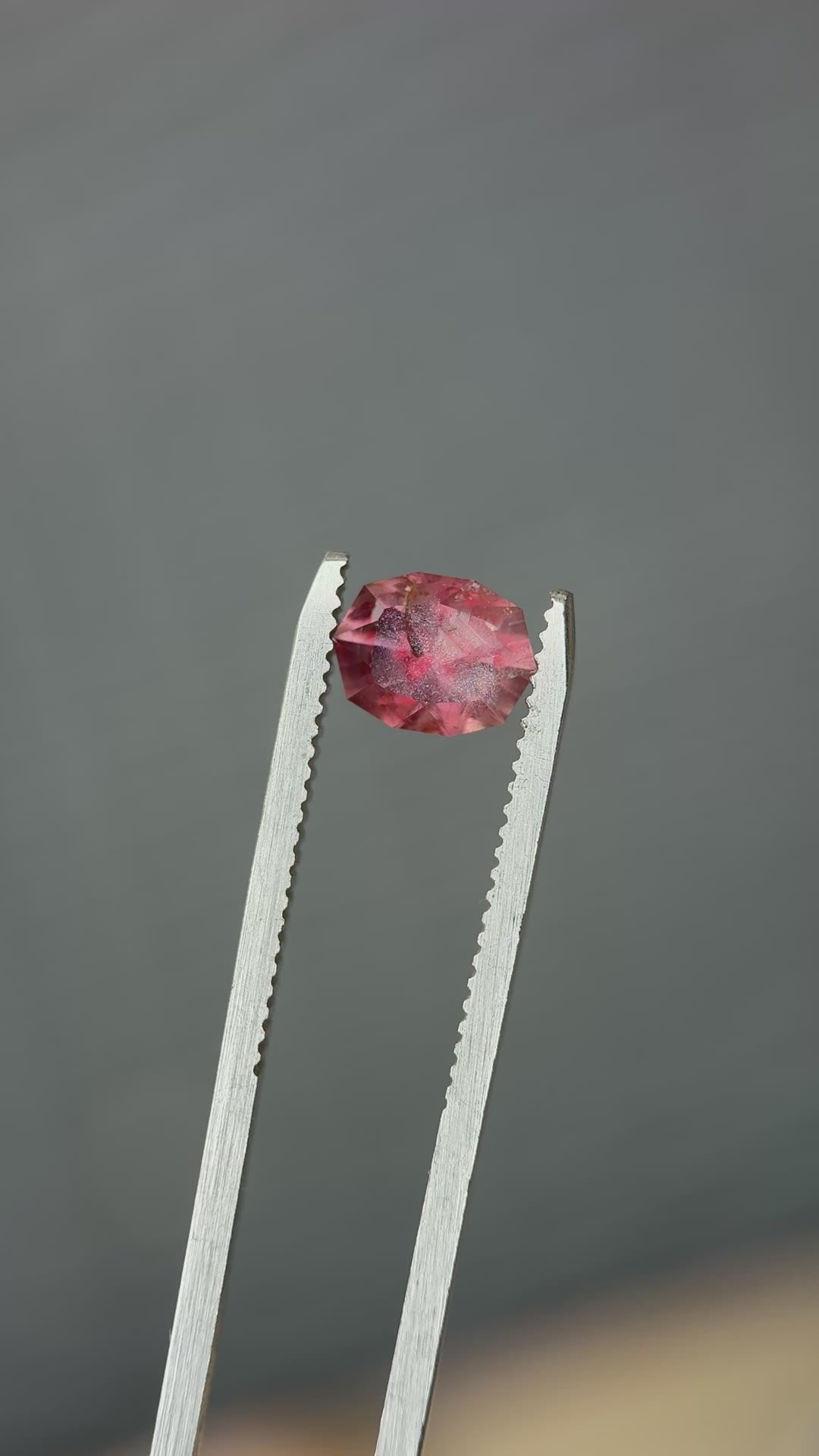 1.89CT Sapphire: Orangish Pinkish Red Precision Custom Geo Oval Brilliant Cut