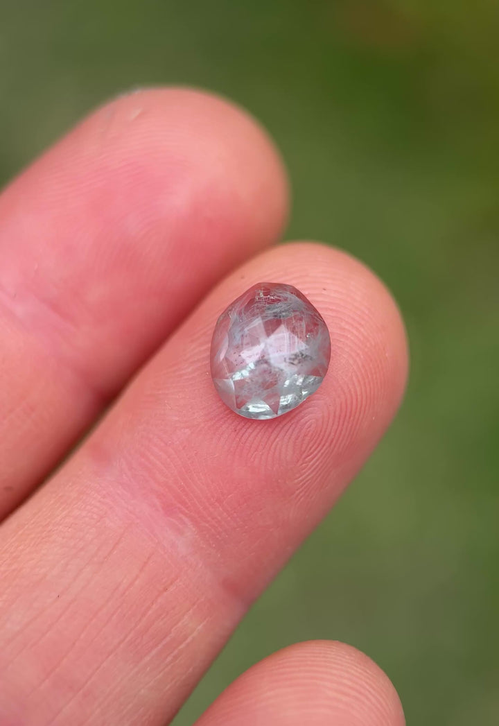 3.10CT Sapphire: Steel Blue Grey to Violet Organic Rose Cut