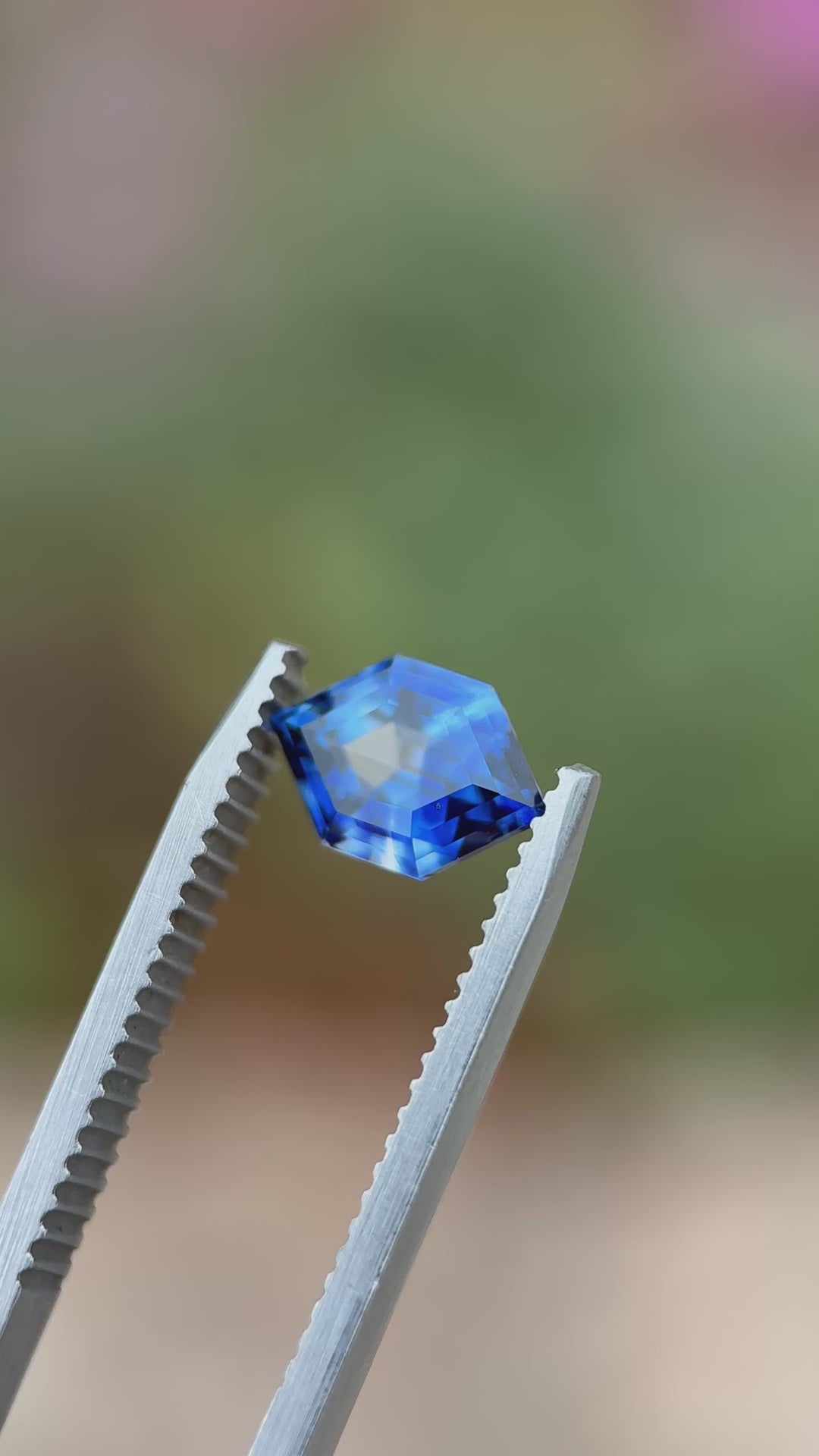 2.03CT Sapphire: Royal Blue Parti Precision Custom Elongated Hexagon Step Cut
