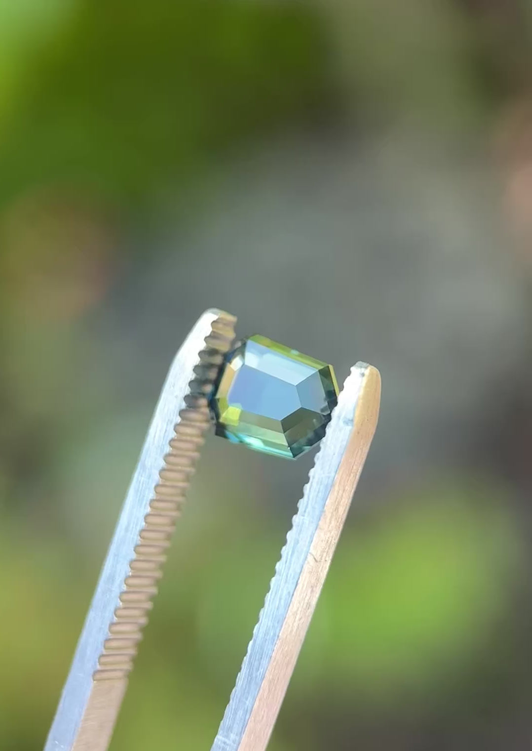 2.01CT Sapphire: Teal Green Precision Shield Portrait Cut