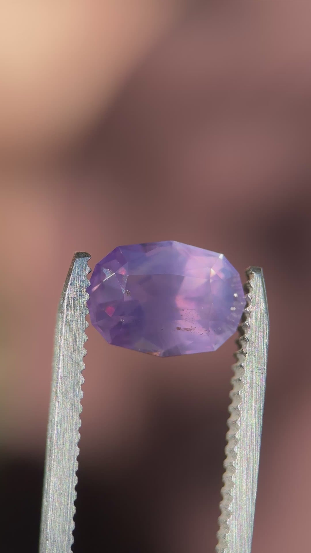 2.75CT Sapphire: Opalescent Purple Precision Custom Geometric Oval Brilliant Cut