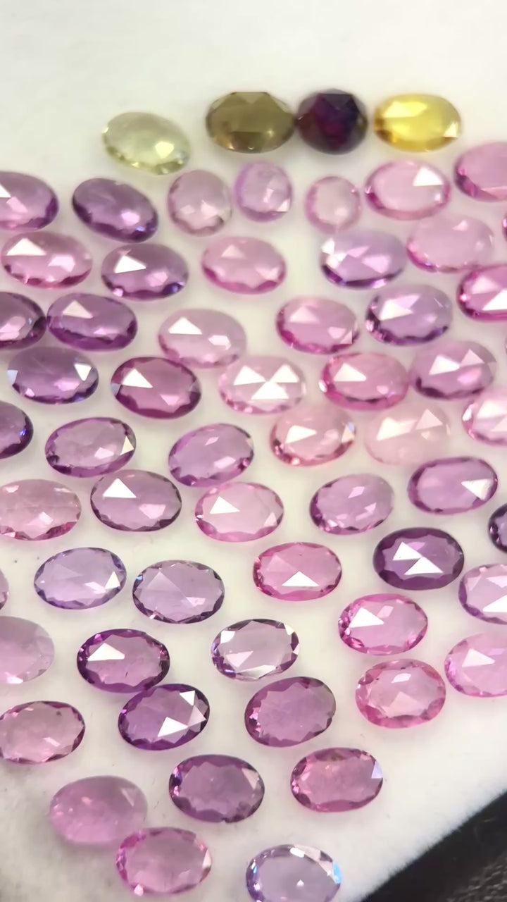 27.94CTW Sapphire: Purple Pink Oval Rose Cut Lot