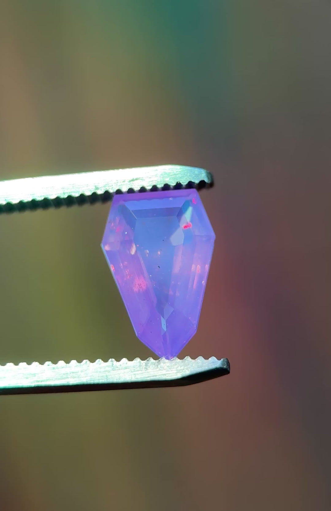 3.00CT Sapphire: Opalescent Bubblegum Pink Custom Elongated Shield Step Cut
