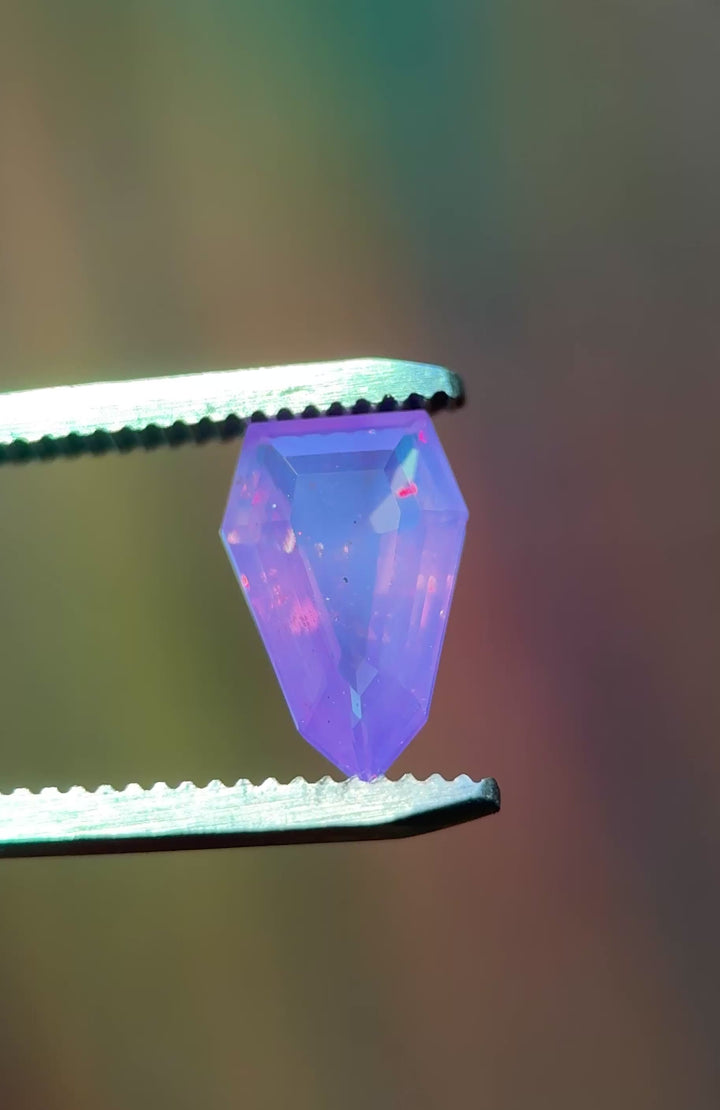 3.00CT Sapphire: Opalescent Bubblegum Pink Custom Elongated Shield Step Cut