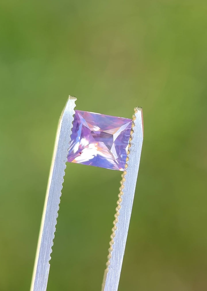 2.05CT Sapphire: Lavender Violet Opalescent Precision Custom Princess Cut