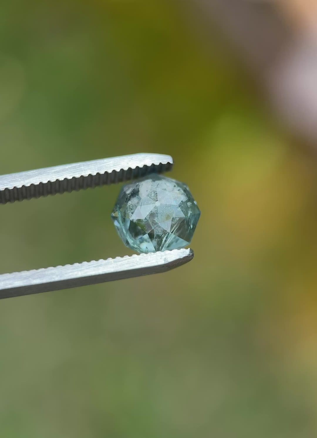 3.60CT Sapphire: Sage Teal Blue Green Antique Style Precision Custom Octagon Rose Cut