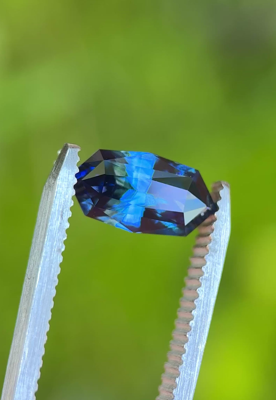 3.03CT Sapphire: Vivid Royal Teal Blue Precision Custom Geo Marquise - Elongated Octagon Mix Cut
