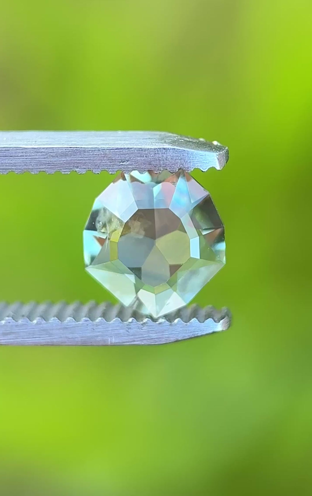 1.55CT Sapphire: Seafoam Teal Green Custom Low Profile Shield Mix Cut