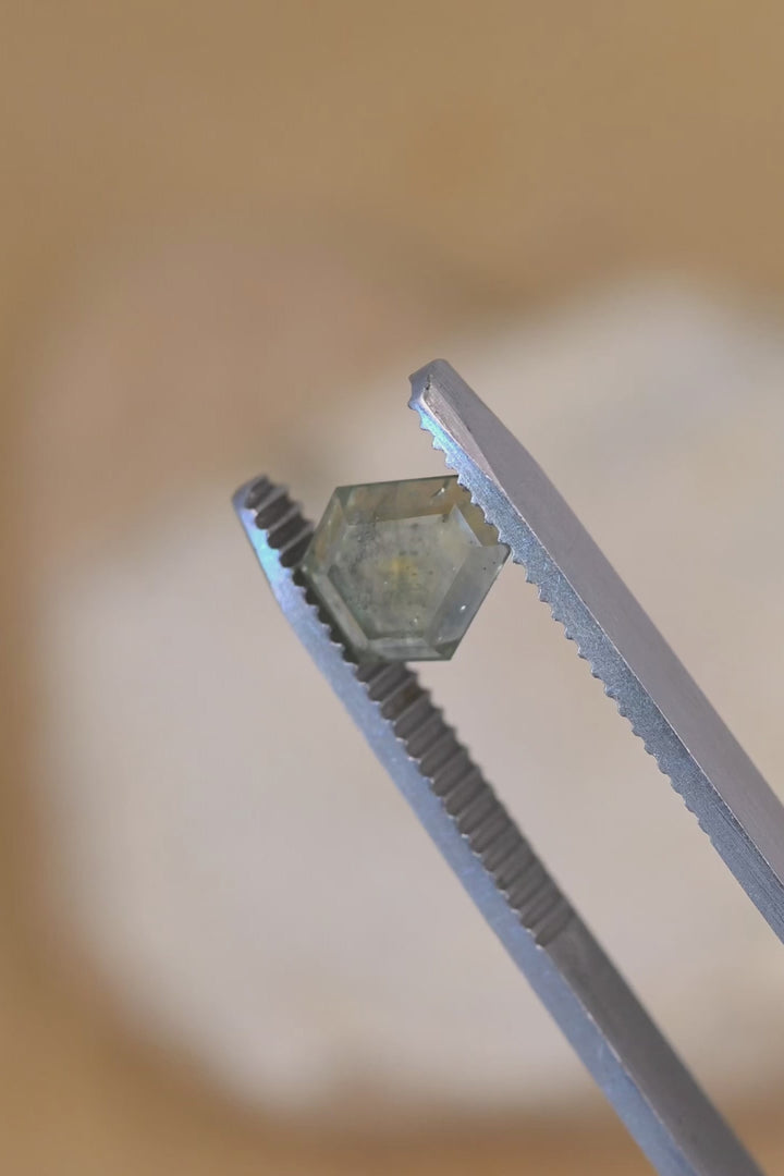 2.11CT Sapphire: Teal Blue Green Shield Step Cut