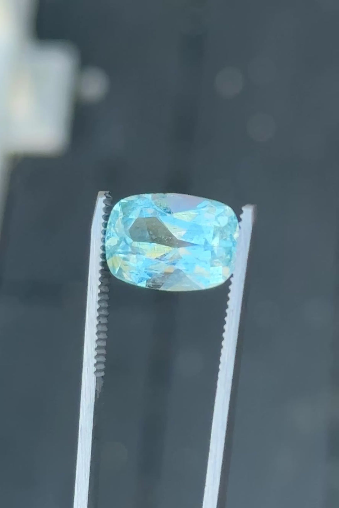 7.30CT Colorado Aquamarine: Icy Sky Blue Custom Antique Style Cushion