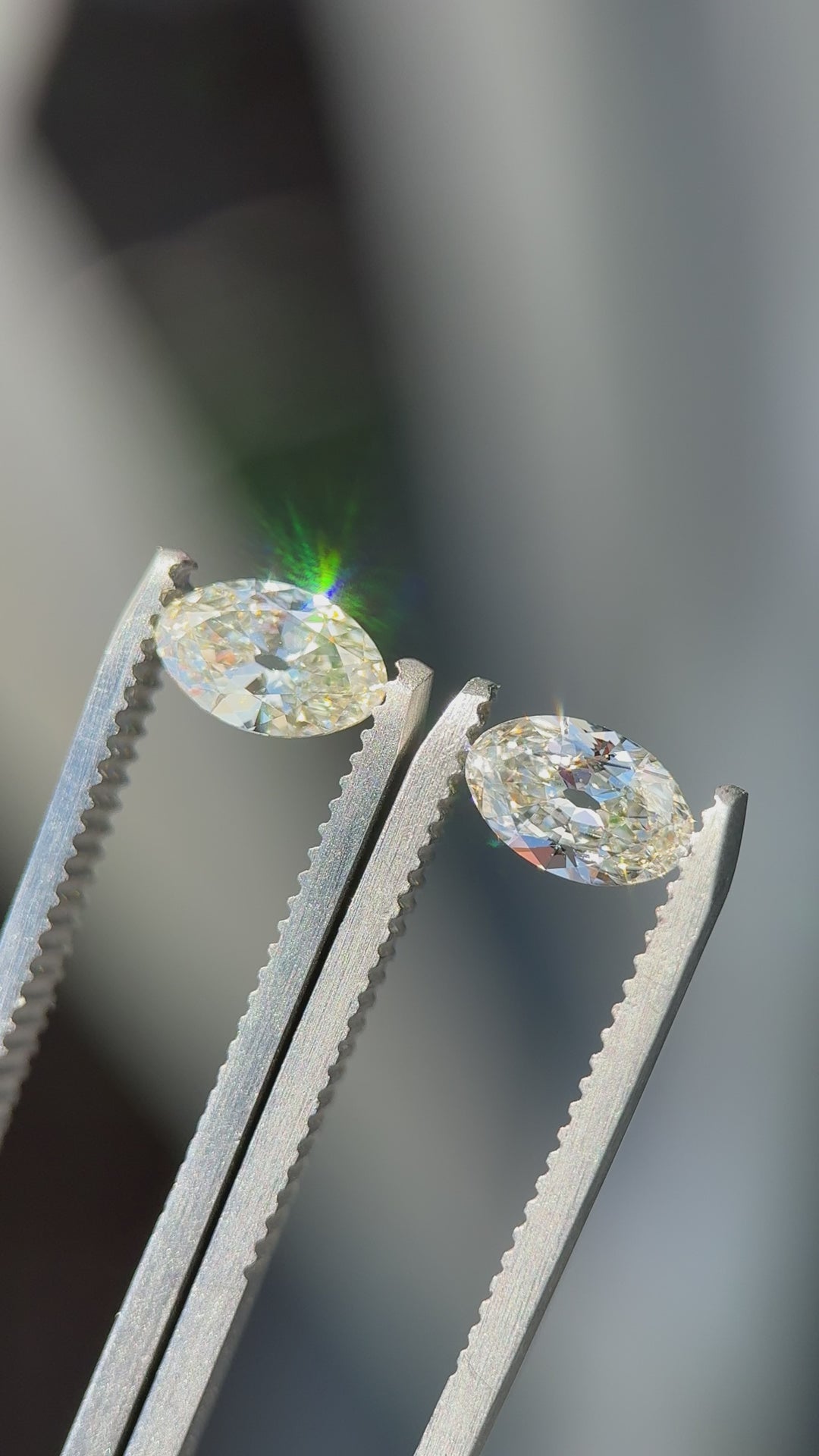 1.43CTW Matched Diamond Pair: J-K VS1-VVS2 Antique Moval Cut