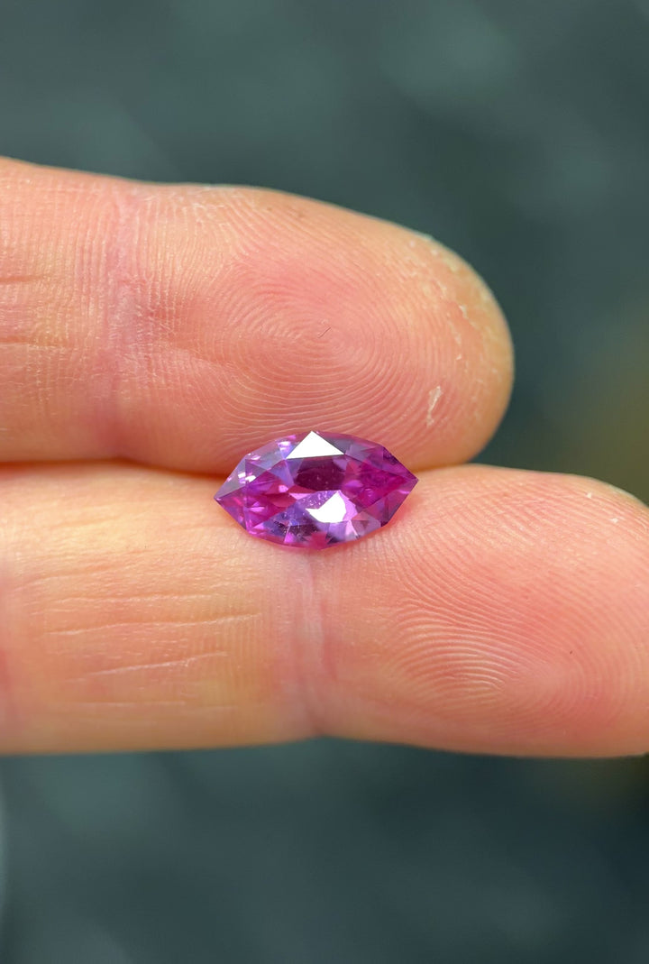 2.01CT Sapphire: Vivid Purple Pink Precision Custom Marquise Mixed Brilliant Cut
