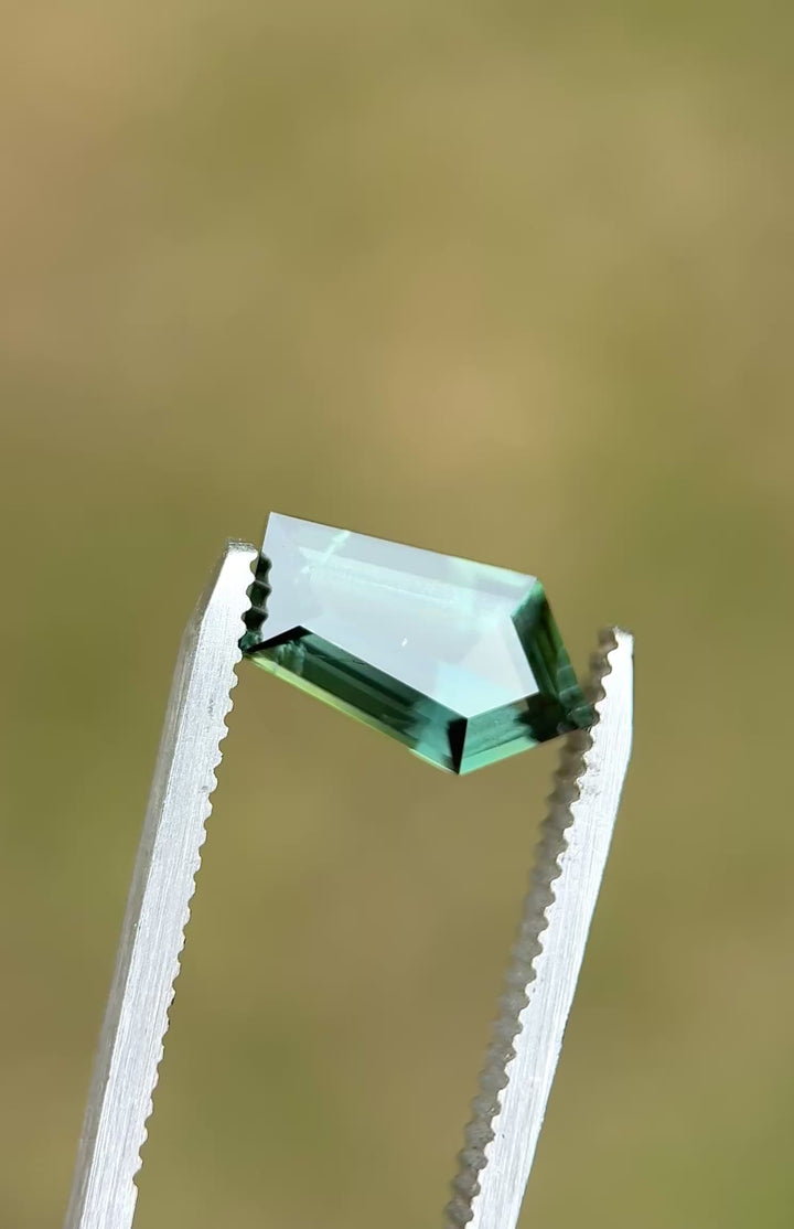 2.85CT Sapphire: Forest Bluish Green Precision Custom Freeform Geometric Step Cut