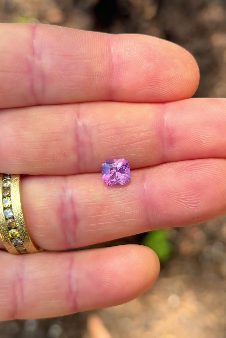 2.00CT Sapphire: Opalescent Purple Pink Parti Custom Radiant Cut