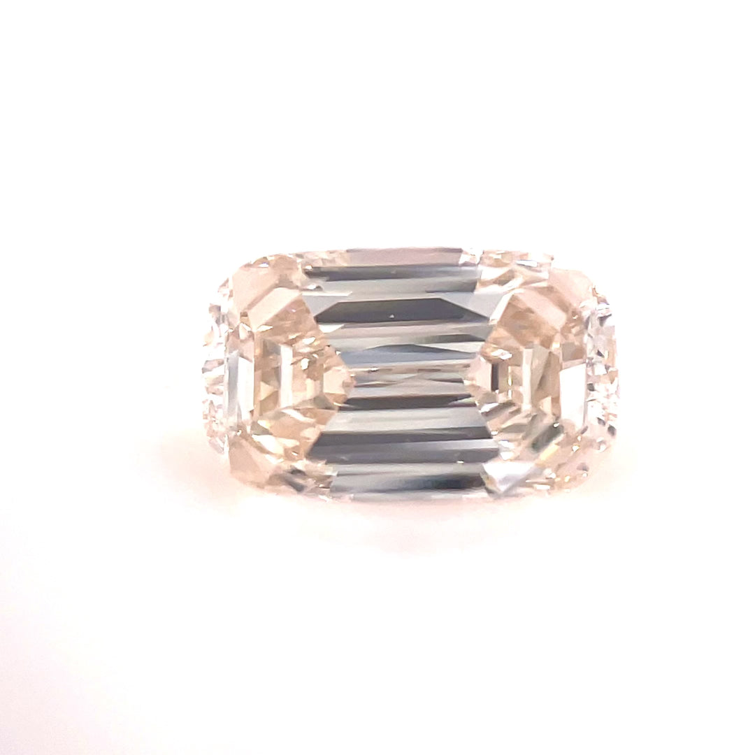 A high-resolution video capturing the intricate step-cut details of the 1.02-carat antique-style diamond, revealing its sophisticated brilliance from various angles.