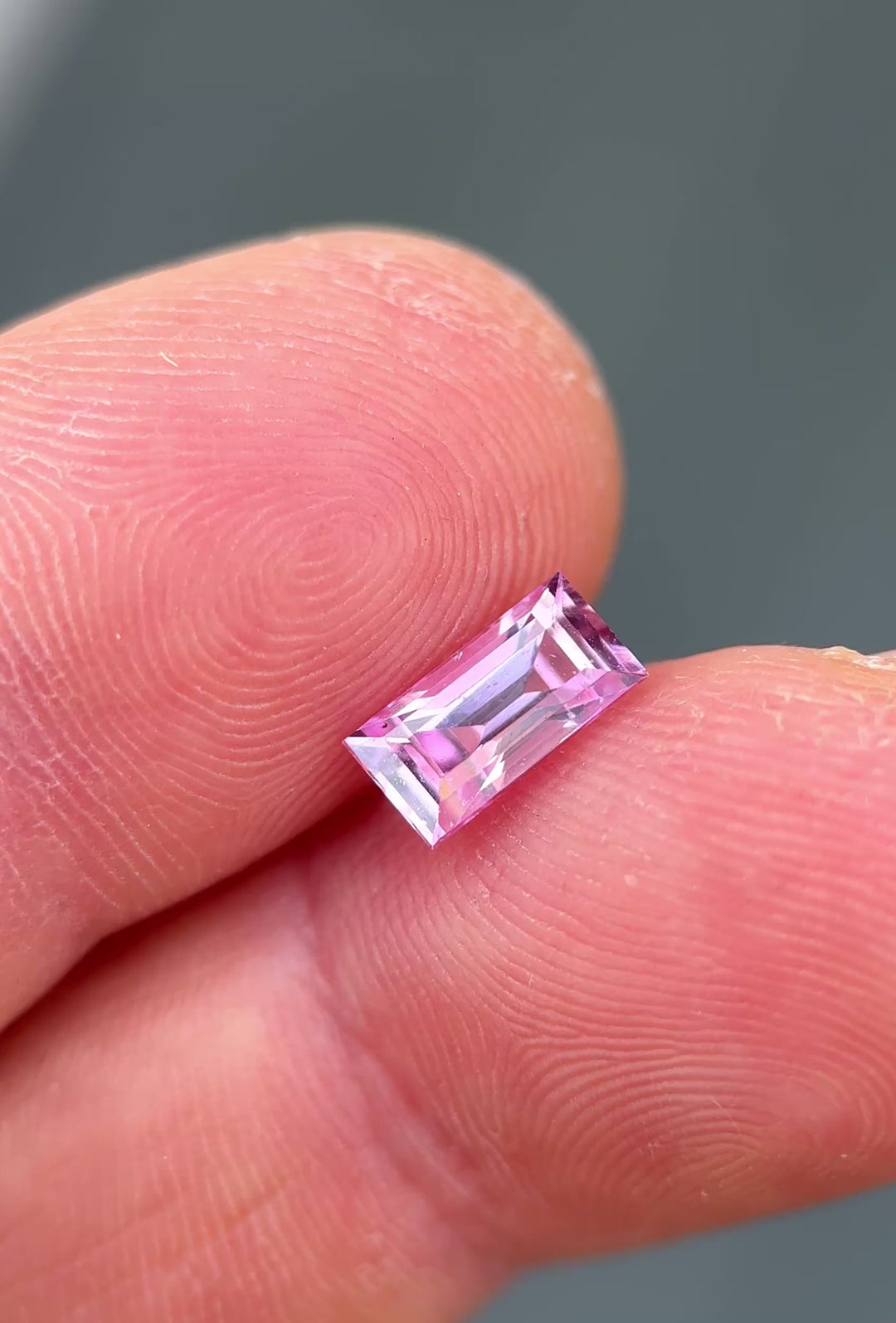 1.51CT Sapphire: Vivid Pink Custom Elongated Baguette Step Cut