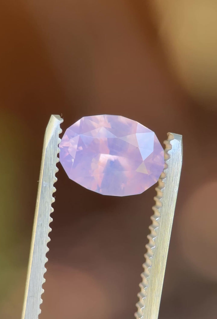 2.58CT Sapphire: Opalescent Pinkish Purple Lavender Precision Custom Oval Brilliant Cut