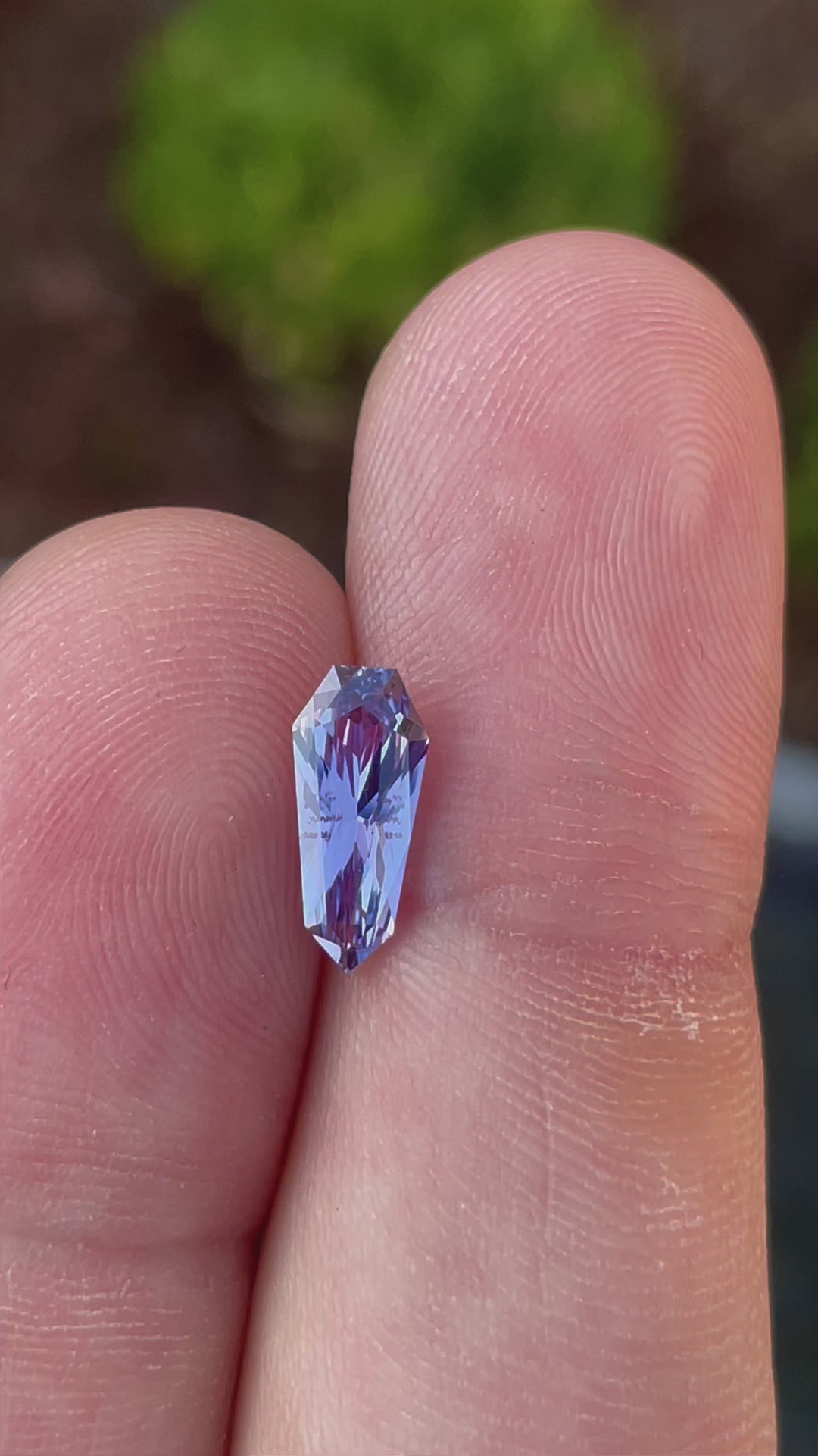 2.03CT Sapphire: Violet Purple Precision Custom Elongated Shield Cut